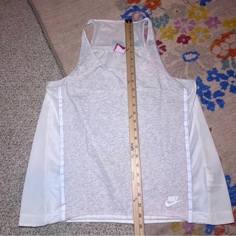 Nike Bonded Tank Top Gray White Size L Mesh Sport Racerback